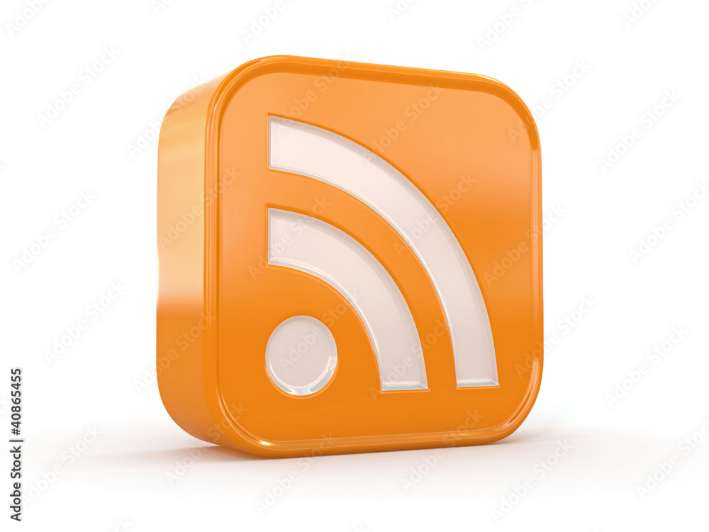 Rss or feed icon on white isolated background Rss or feed icon on white isolated background
