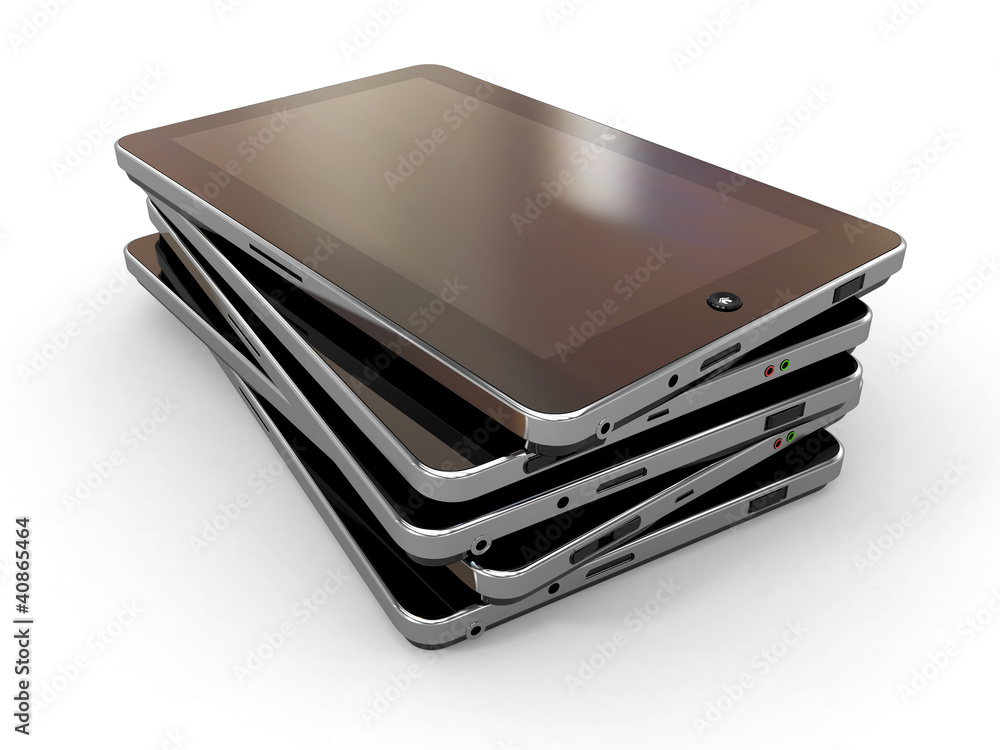 Group of tablet pc on white isolated background Group of tablet pc on white isolated background