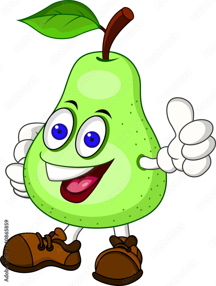 Pear cartoon character Pear cartoon character