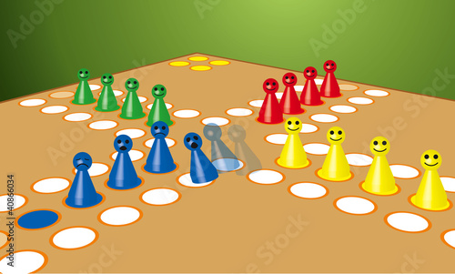 Mensch ärger dich nicht Brettspiel 3D Vektor
