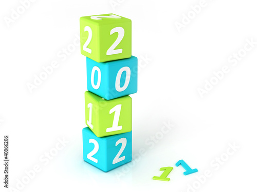 New year 2012 3d render