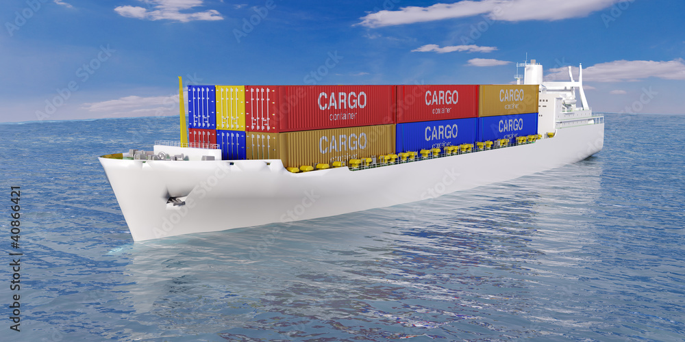 Obraz premium cargo ship in the sea