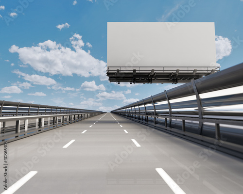 Highway with billboard photo