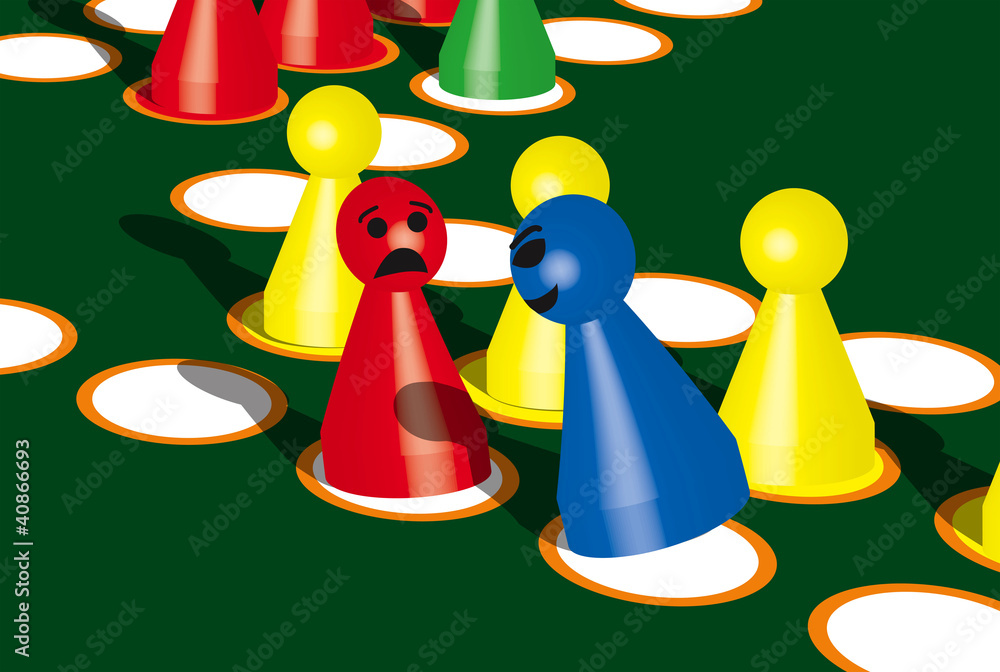 Mensch ärger dich nicht Figuren 3D Vektor Stock-Vektorgrafik | Adobe Stock