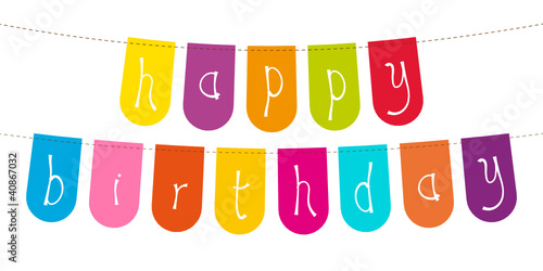 Small Card Festoons "Happy Birthday" Colour