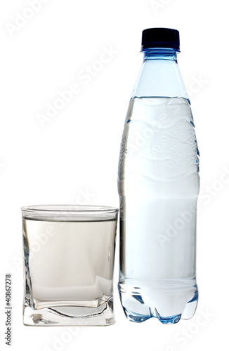 Bottle and cup of water