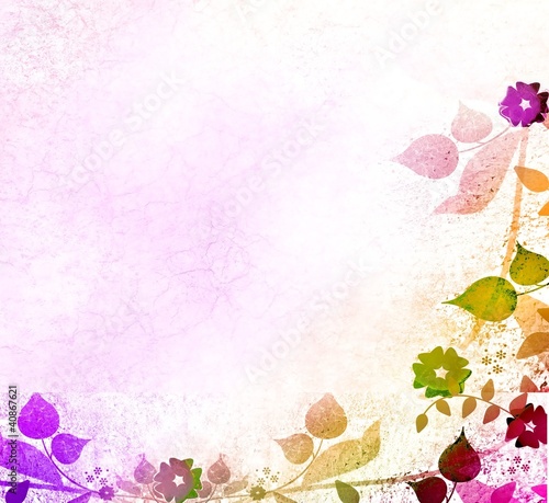 Multicolored floral vintage card