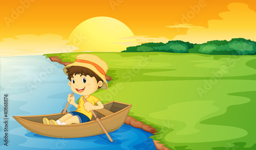 Boy in a boat