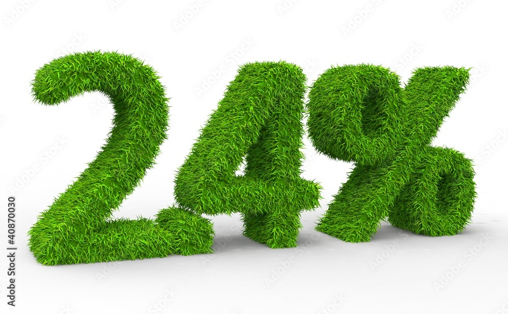 2.4 % 3d Schrift gras 2.4 % 3d Schrift gras