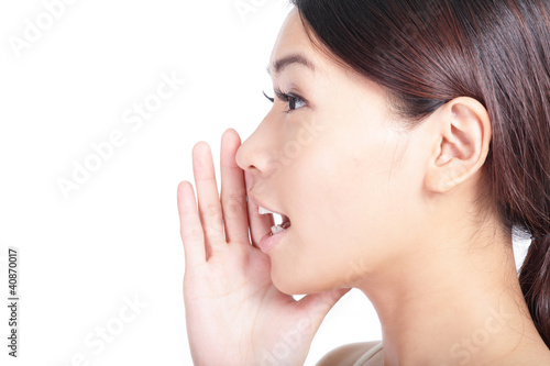Εκτύπωση καμβά Yelling woman mouth closeup