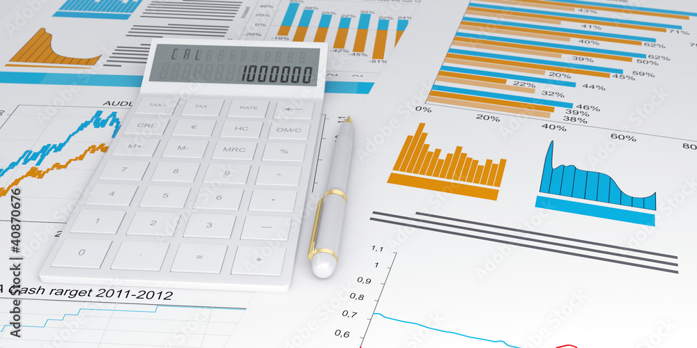 3d illustration of a business, finance credit reports and statis 3d illustration of a business, finance credit reports and statis