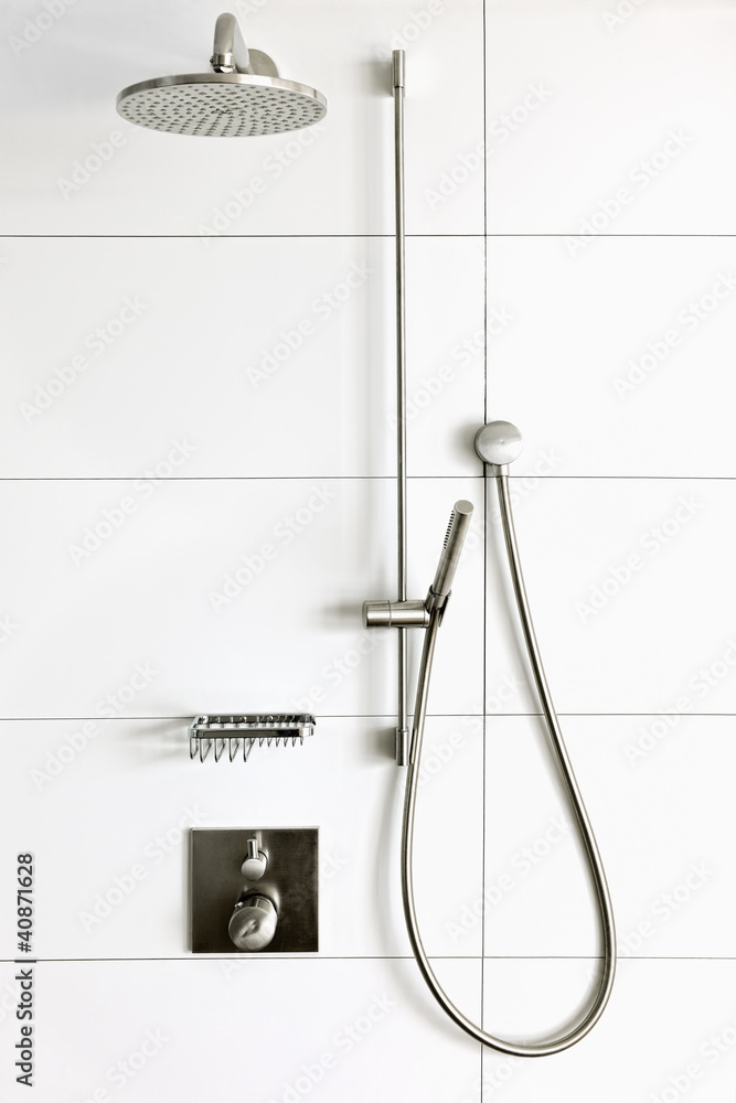 Luxury trendy shower room - obrazy, fototapety, plakaty 