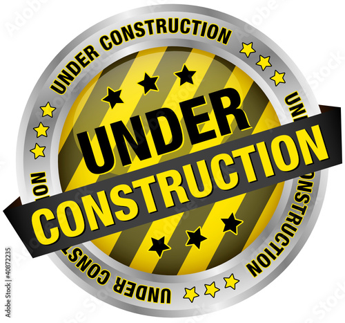Button Banner "Under Construction" Yellow/Black