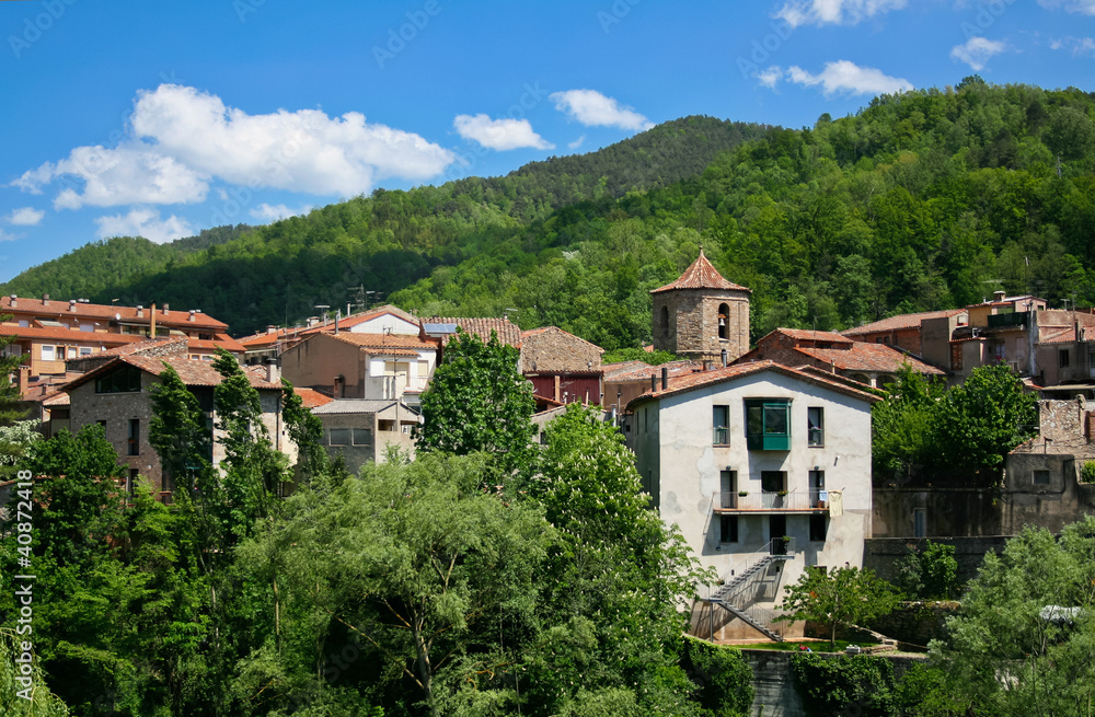 view of small town in Catalonia - Sant Joan De Les Abadesses