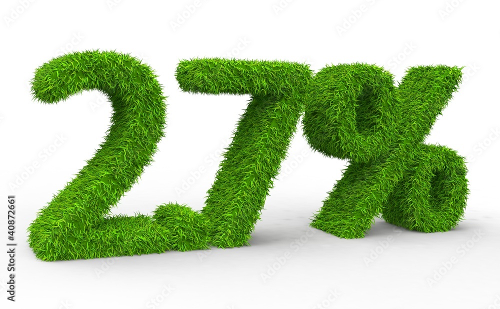 2.7 % 3d Schrift gras 2.7 % 3d Schrift gras