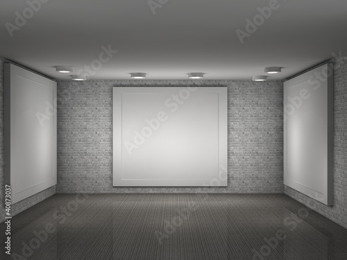 illustration of a empty gallery with frames