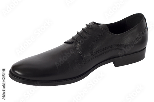 Male black shoe isolated on the white background