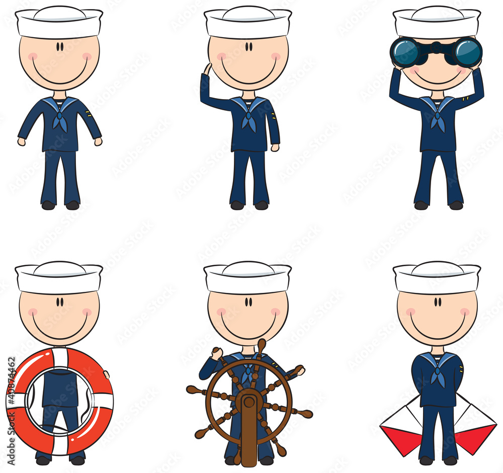 Set of cute sailors