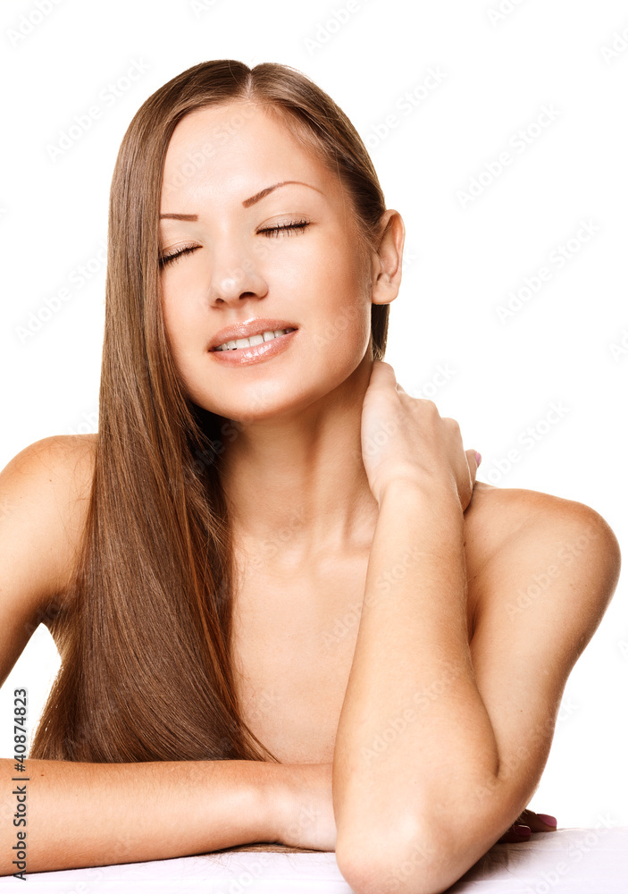 woman with elegant long shiny hair