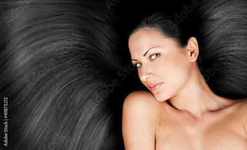 Wallpaper Mural woman with long healthy natural hair Torontodigital.ca