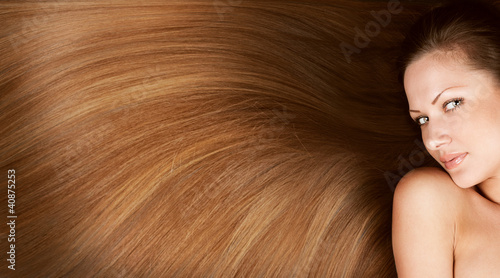woman with elegant long shiny hair