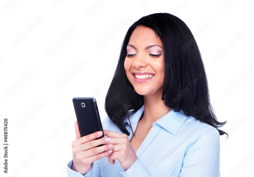 Woman calling by phone. Woman calling by phone.