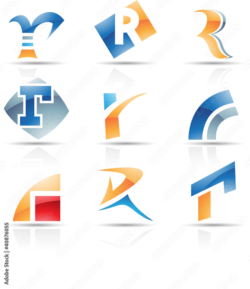 Vector illustration of glossy icons based on the letter R Vector illustration of glossy icons based on the letter R