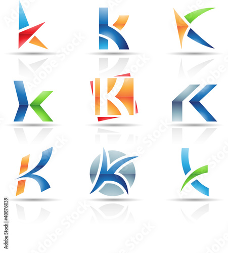 Free Download Vector illustration of glossy icons based on the letter K - GFXLoad