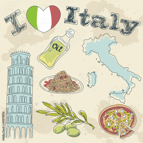 Italy travel grunge card