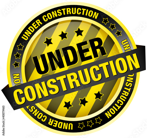 Black/Yellow Button Banner "Under Construction"