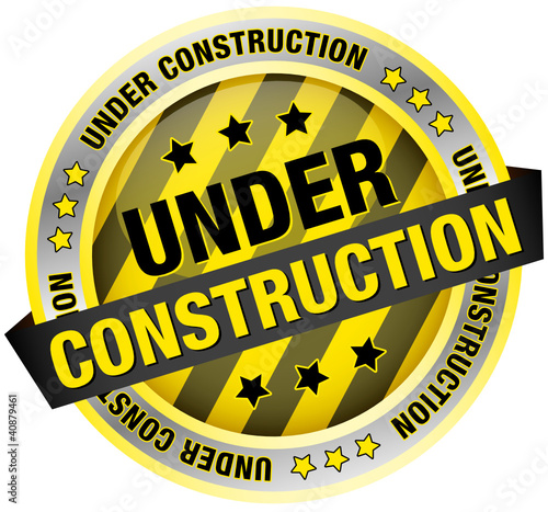 Button Banner "Under Construction" Yellow/Black/Silver