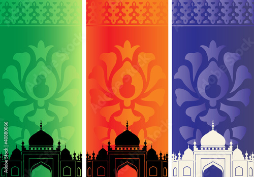 Islamic banners with mosque
