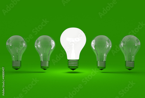 some bulbs on a green background