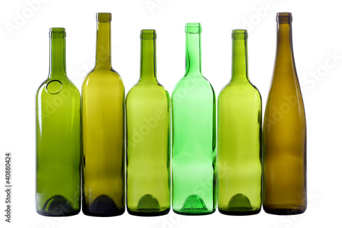 Empty green bottles