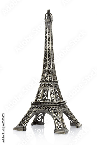Eiffel tower on white, clipping path included
