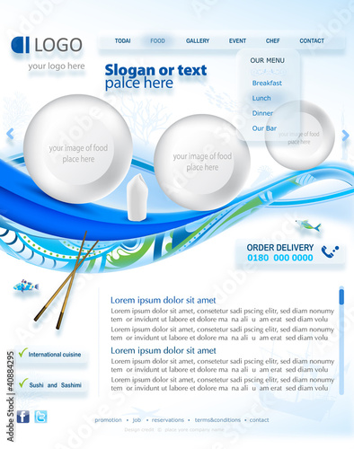 Vektor Website Template - Fish Restaurant