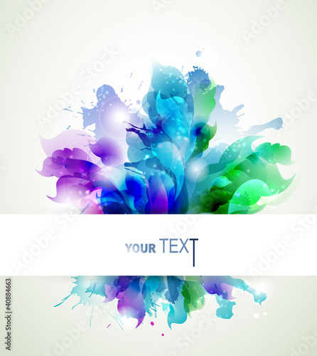 Abstract background with blue, pink and green elements