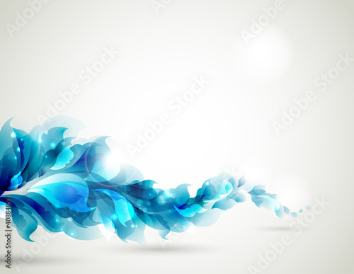 Abstract blue branch for design
