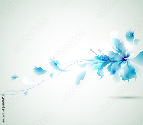 Tender background with blue abstract flower