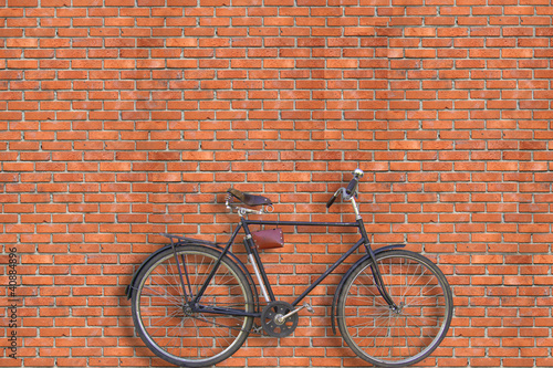 Brick wall and bicycle
