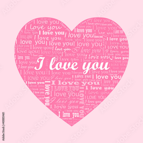 "I LOVE YOU" Card (affair romance heart message symbol)