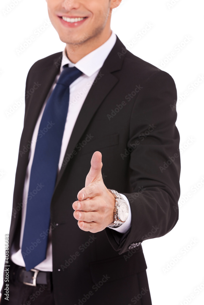 business man offering for handshake business man offering for handshake