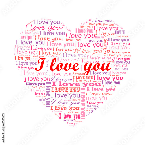 “I LOVE YOU” card (love romance friend heart valentine)