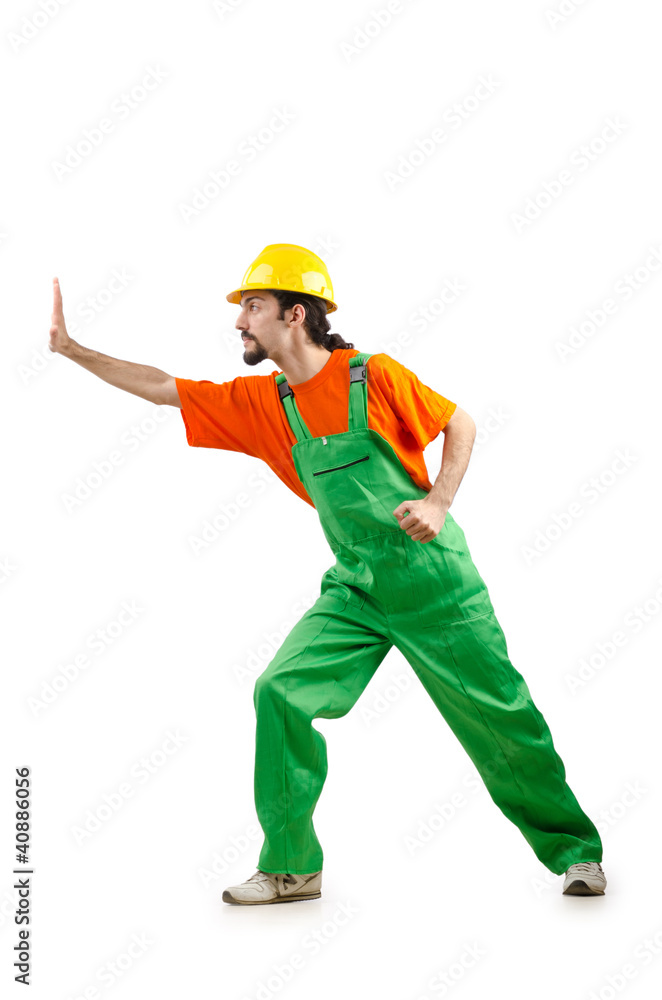 Construction worker isolated on the white Construction worker isolated on the white