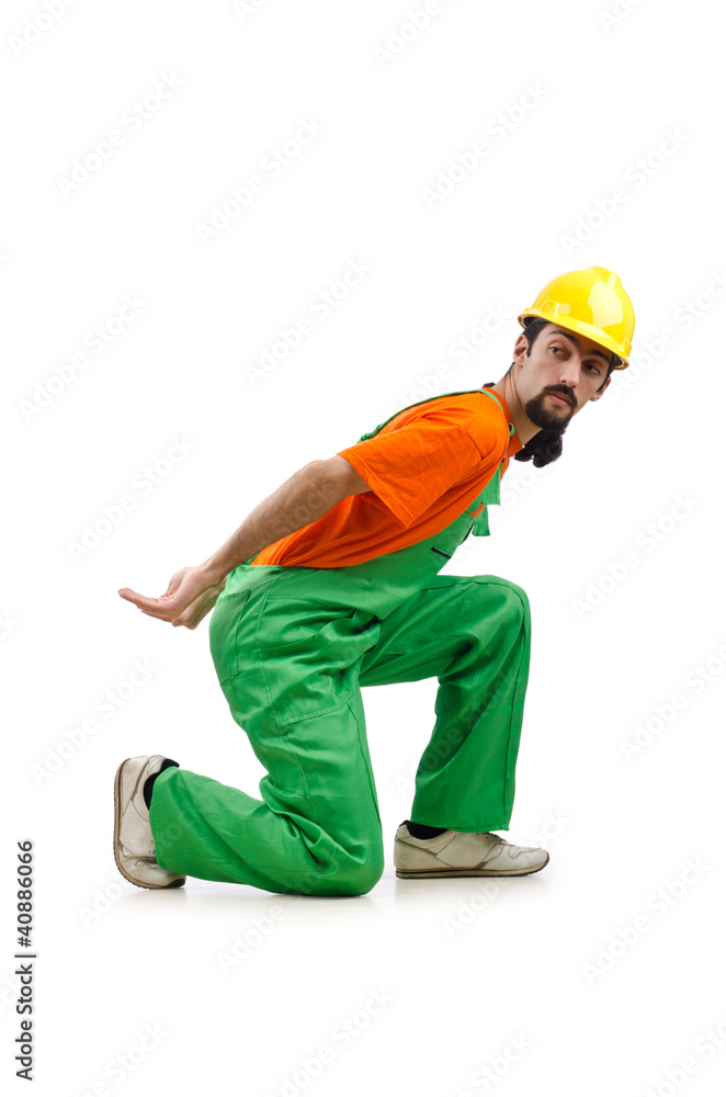 Construction worker isolated on the white Construction worker isolated on the white