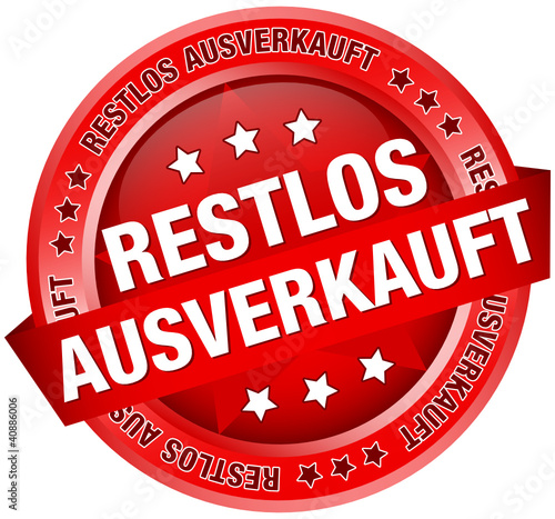 Button Banner "Restlos ausverkauft" rot
