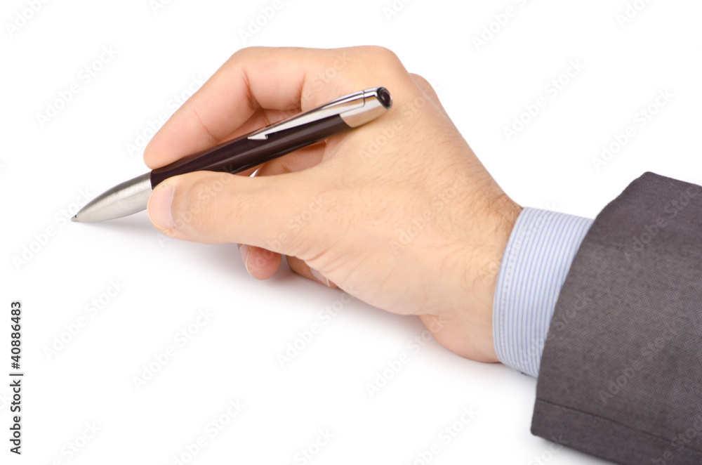 Business concept with hand writing on white Business concept with hand writing on white