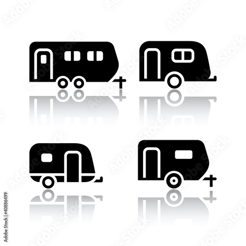 Set of transport icons - trailers