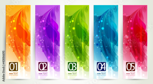 set of five  banners, abstract  headers