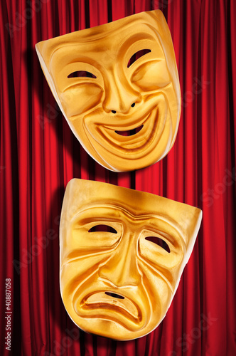 Theatre performance concept with masks